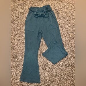 Greenish/blue casual pants with drawstring!